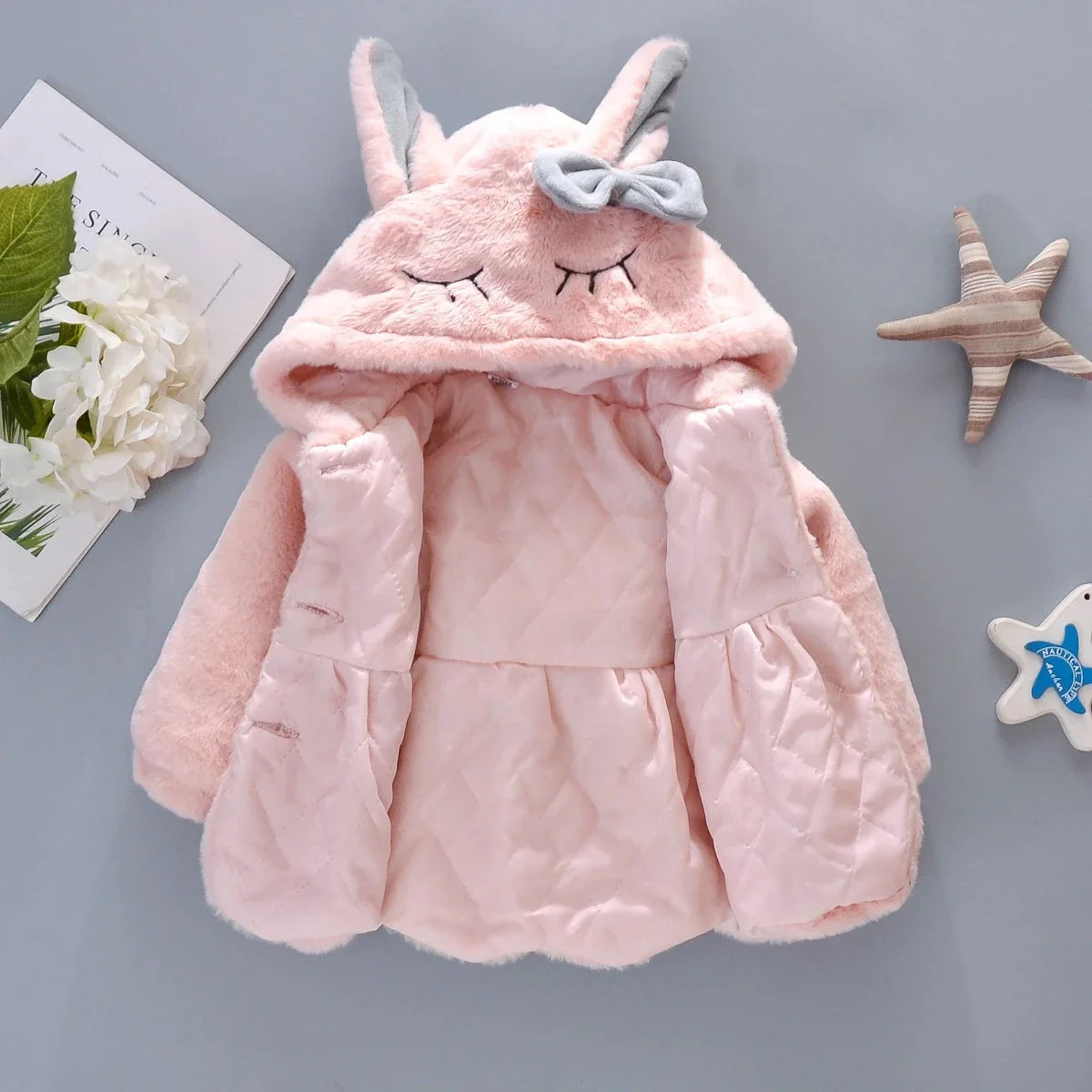 New Winter Coat Baby Girl Cold Protection Cute Hooded Coat With Free Bag For Kids (Available) (Copy) - Mom & Kids