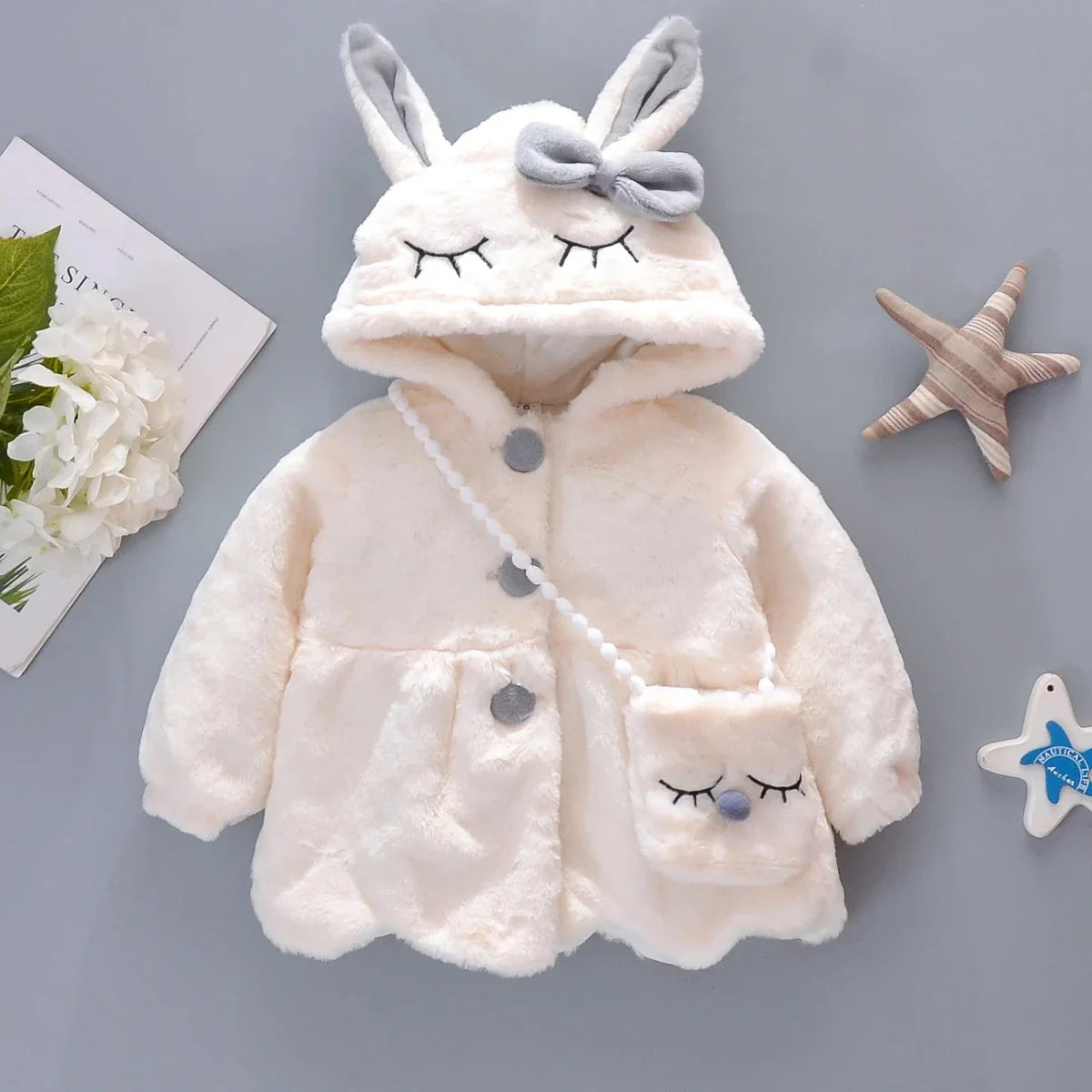 New Winter Coat Baby Girl Cold Protection Cute Hooded Coat With Free Bag For Kids (Available) (Copy) - Mom & Kids