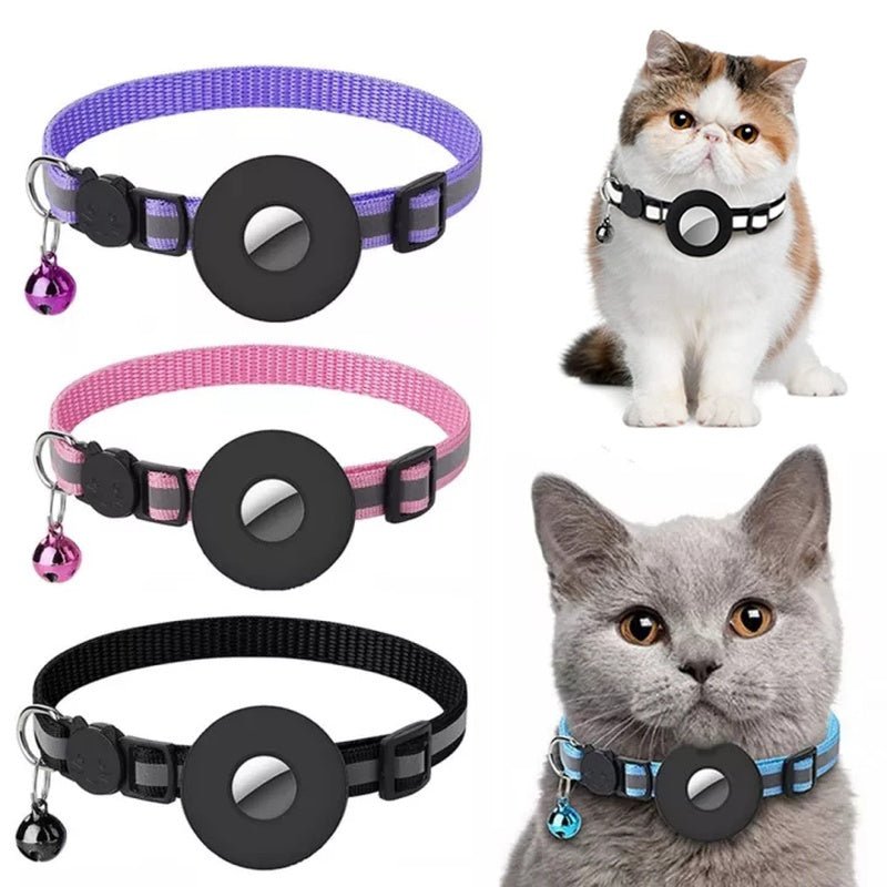Reflective Collar Waterproof Holder Case For Airtag Air Tag Airtags Protective Cover Cat Dog Kitten Puppy Nylon Collar (Available) - Mom & Kids