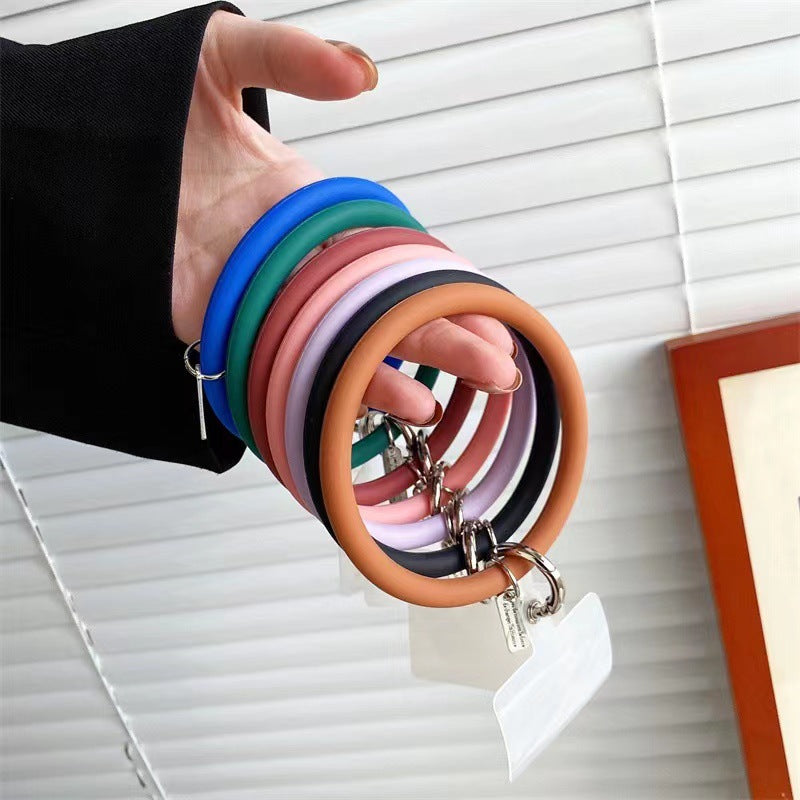 Anti-Lost Silicone Wristbands Ring Circle Bracelet For Mobile Phone