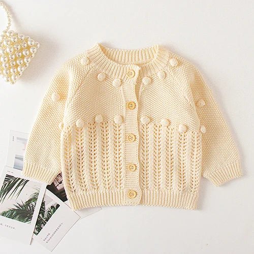 Winter Spring Baby Knitted Clothing Long Sleeved Floral Embroidery Knitting Coat Newborn Baby Girls Knitting Cardigan Sweater (Available) - Mom & Kids