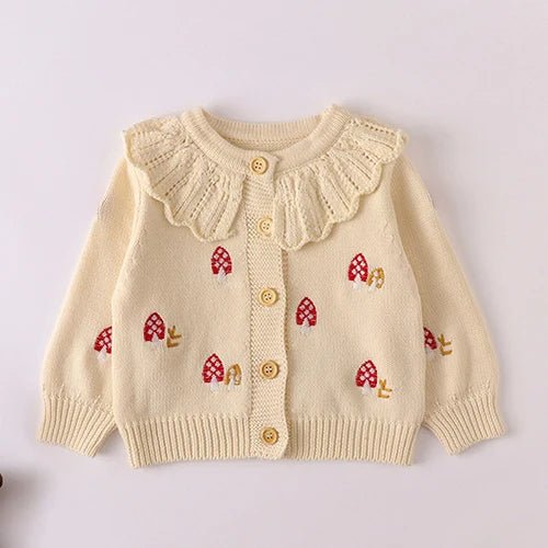 Winter Spring Baby Knitted Clothing Long Sleeved Floral Embroidery Knitting Coat Newborn Baby Girls Knitting Cardigan Sweater (Available) - Mom & Kids