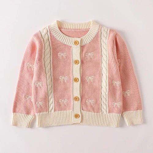 Winter Spring Baby Knitted Clothing Long Sleeved Floral Embroidery Knitting Coat Newborn Baby Girls Knitting Cardigan Sweater (Available) - Mom & Kids