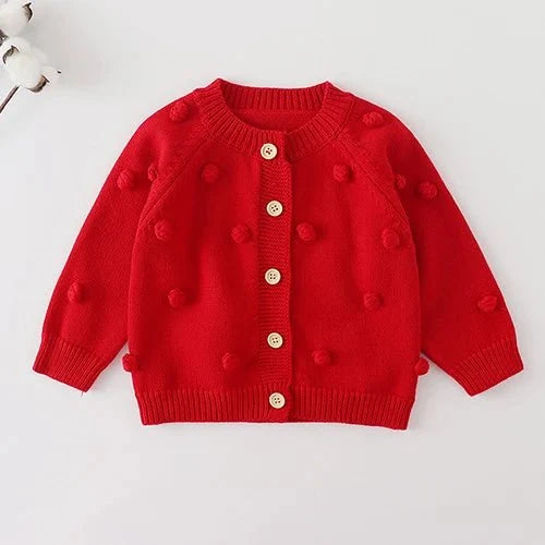 Winter Spring Baby Knitted Clothing Long Sleeved Floral Embroidery Knitting Coat Newborn Baby Girls Knitting Cardigan Sweater (Available) - Mom & Kids