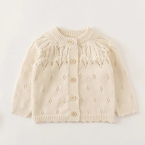 Winter Spring Baby Knitted Clothing Long Sleeved Floral Embroidery Knitting Coat Newborn Baby Girls Knitting Cardigan Sweater (Available) - Mom & Kids